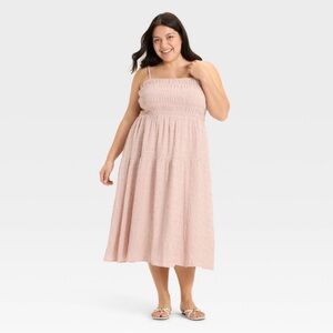 Plus Size Ava & Viv A Line Smocked Midi Dress Size 2X